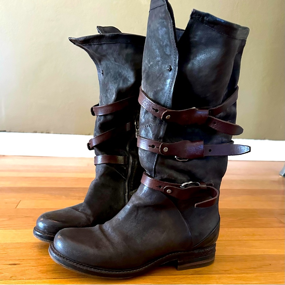 A.S.98 Bradley Boho Mid-calf Distressed Boots